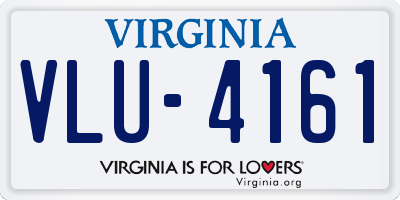 VA license plate VLU4161