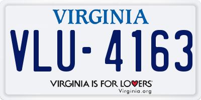 VA license plate VLU4163