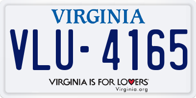 VA license plate VLU4165
