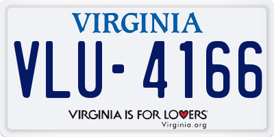 VA license plate VLU4166