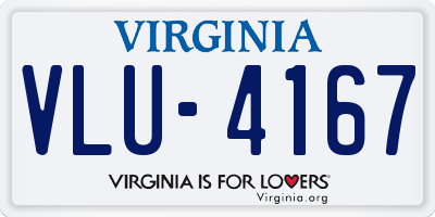 VA license plate VLU4167