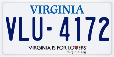 VA license plate VLU4172