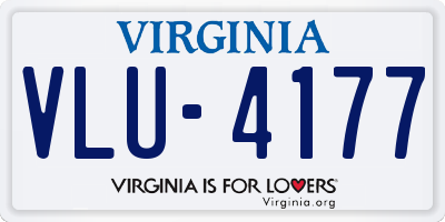 VA license plate VLU4177