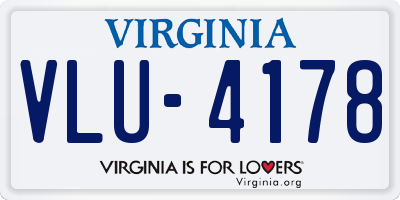 VA license plate VLU4178