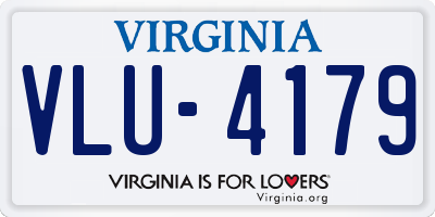 VA license plate VLU4179