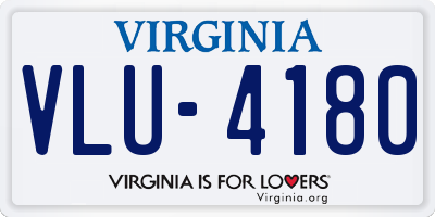 VA license plate VLU4180