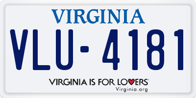 VA license plate VLU4181