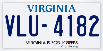 VA license plate VLU4182