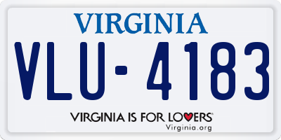 VA license plate VLU4183