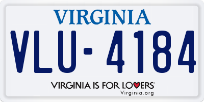 VA license plate VLU4184