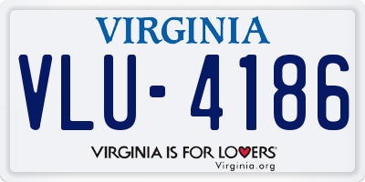 VA license plate VLU4186