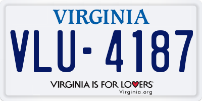 VA license plate VLU4187
