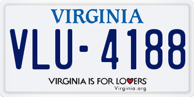 VA license plate VLU4188