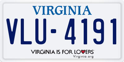 VA license plate VLU4191