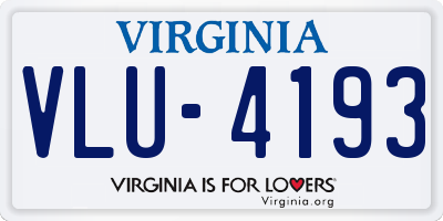VA license plate VLU4193