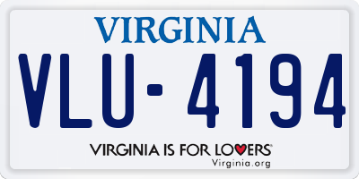 VA license plate VLU4194