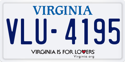 VA license plate VLU4195