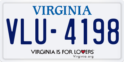 VA license plate VLU4198