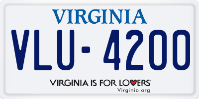 VA license plate VLU4200