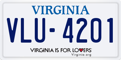 VA license plate VLU4201