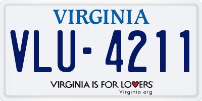 VA license plate VLU4211