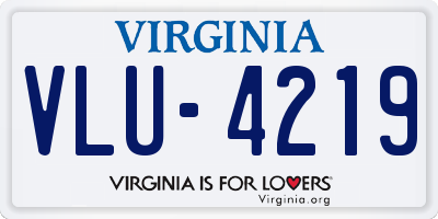 VA license plate VLU4219