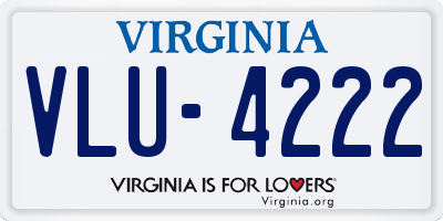 VA license plate VLU4222