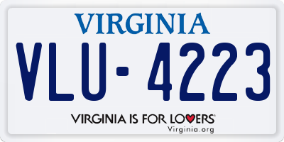 VA license plate VLU4223