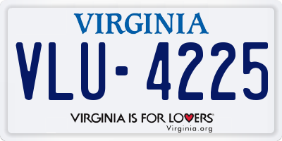 VA license plate VLU4225