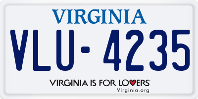 VA license plate VLU4235
