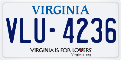 VA license plate VLU4236