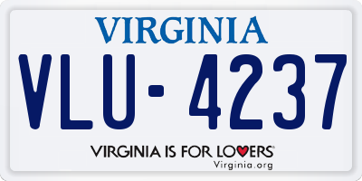 VA license plate VLU4237