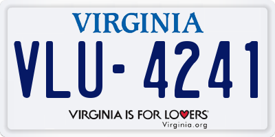 VA license plate VLU4241