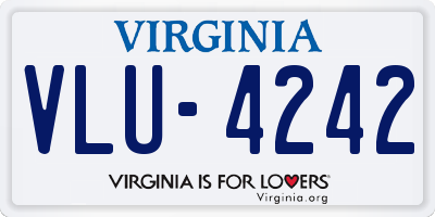 VA license plate VLU4242