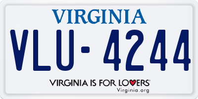 VA license plate VLU4244