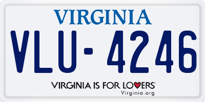 VA license plate VLU4246