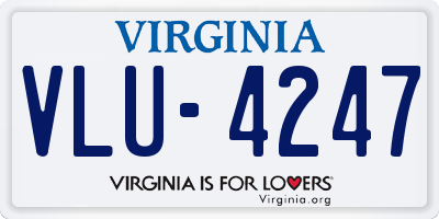 VA license plate VLU4247