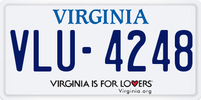 VA license plate VLU4248