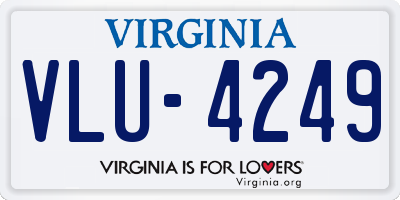 VA license plate VLU4249