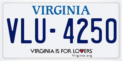 VA license plate VLU4250