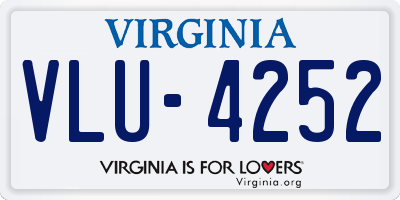 VA license plate VLU4252