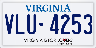 VA license plate VLU4253