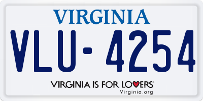 VA license plate VLU4254