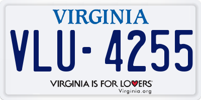 VA license plate VLU4255