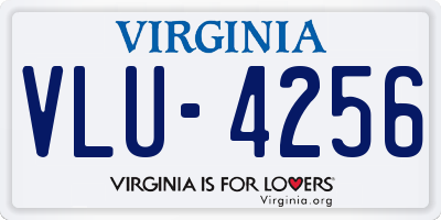 VA license plate VLU4256