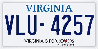 VA license plate VLU4257