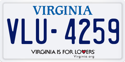 VA license plate VLU4259