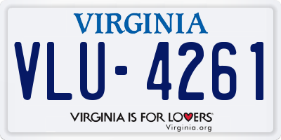 VA license plate VLU4261