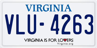 VA license plate VLU4263