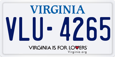 VA license plate VLU4265